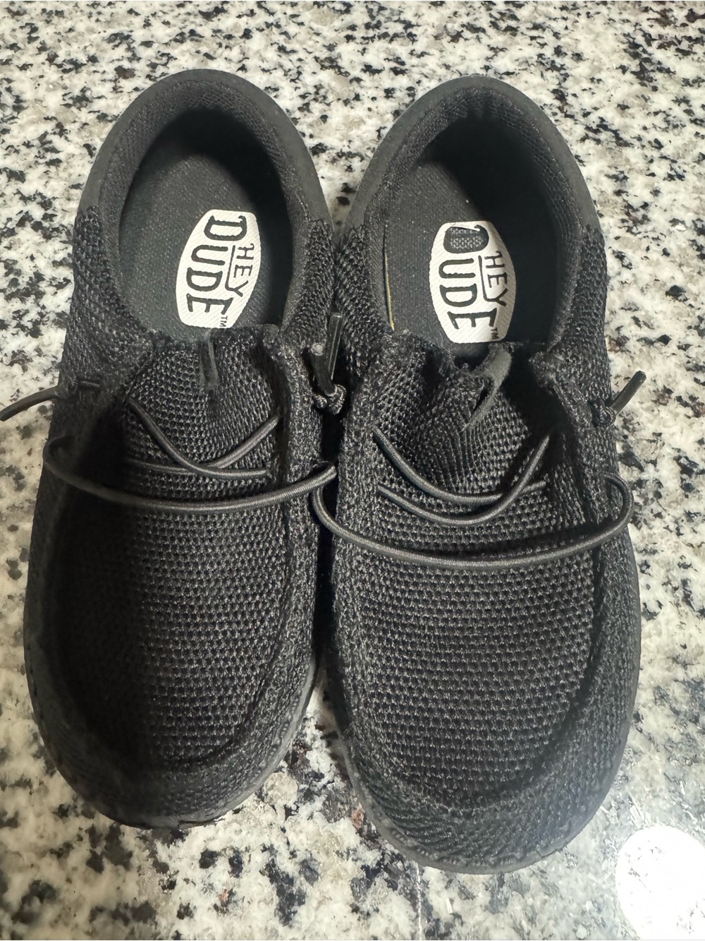 Hey Dude Kids Black Knit Slip-On Loafers